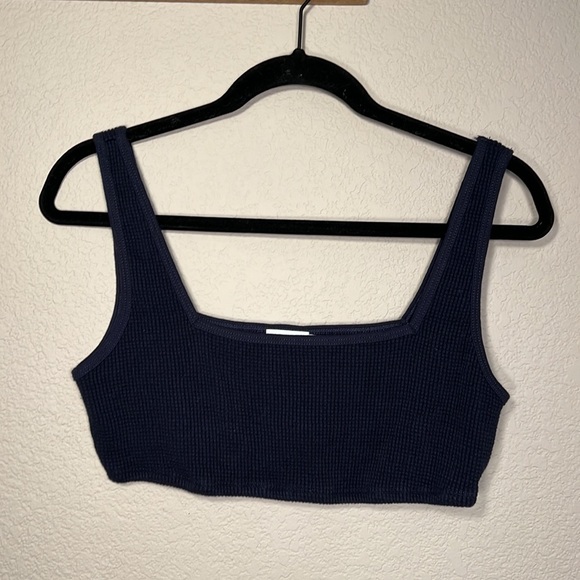 Onia By ANTHROPOLOGIE | Waffle Knit Bralette Women’s Dark Navy Blue - Picture 5 of 9